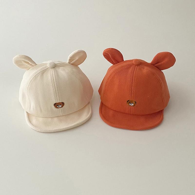Cartoon Bear Baseball Cap for Infants and Toddlers - Breathable Cotton with Sun Protection