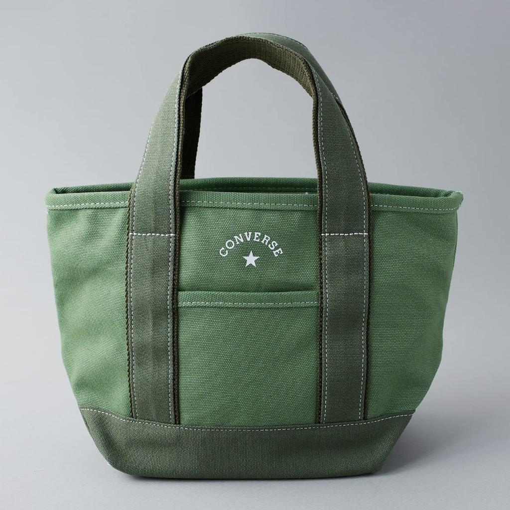 Converse Canvas Mini Tote Bag for Men and Women, TOKYO All Star Reissue (All Moss Green, Size Small)