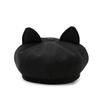 Ladies' Cute Cat Ear Retro Octagonal Beret - Fashionable, Versatile, Face-Flattering Artist Hat