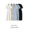 Kaslead New Arrival Women's Clothing Fashion Style Fashion Minimalist Short Sleeve Midriff Outfit Long Dress