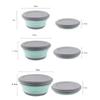 Tigela de Camping, Tigela Dobrável de Silicone, Lancheira, Tampa, Recipiente Expansível para Armazenamento de Alimentos, Caixa Bento, 3 Peças/Conjunto