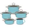 Nouvelle Crystal Blue Enamelware Set, 5 Pieces (0584-037)