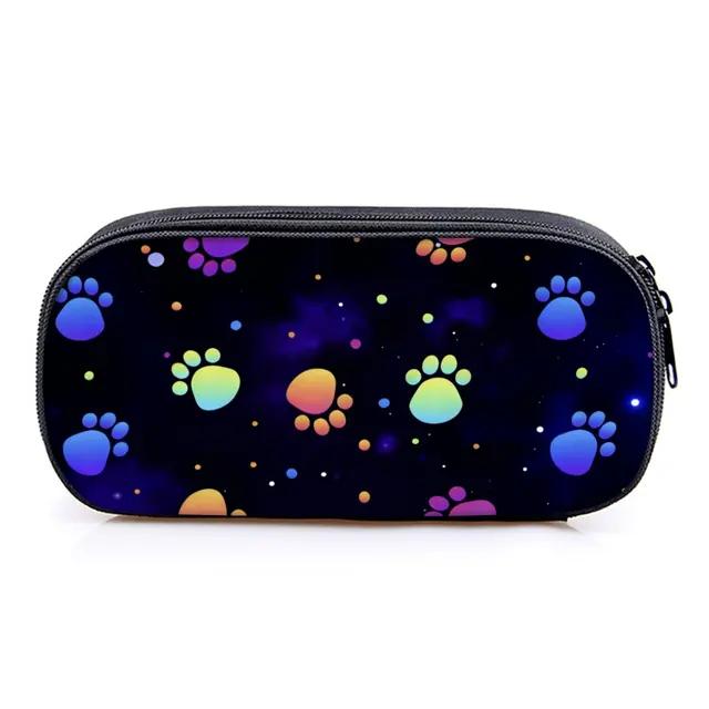 Hot Sales Paw Print Layered 3D Cartoon Fabric Pencil Case & Pen Bag Best Gift for Boys/Girls School Supplies