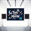 2D Outer Space Astronaut & Rocket Backdrop "Two the Moon" Birthday Photo Booth