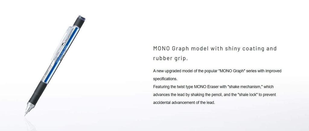Tombow MONO Monograph Mechanical Pencil with Rubber Shine Pink Grip, DPA-141E