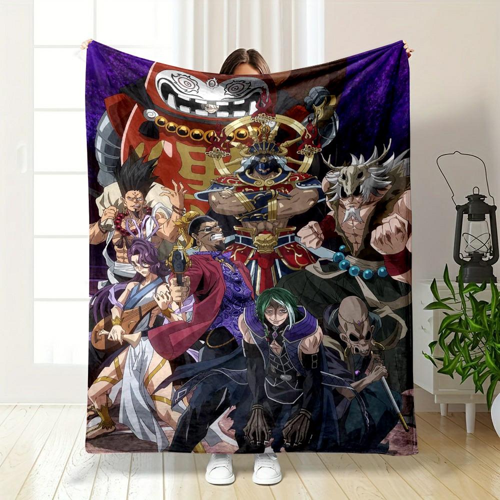 "Anime Villains Group Illustration Blanket, Flannel blanket for bedroom, living room, sofa, and nap sofas"