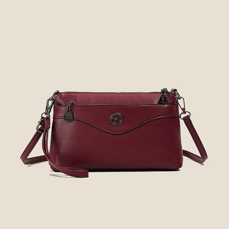 Elegant Crossbody Bag with Textured Finish and Dual Zip Pockets