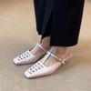 Not tired feet hollow out beautiful bag head outside wearing cool slippers women's 2025 summer niche soft leather woven muller shoes