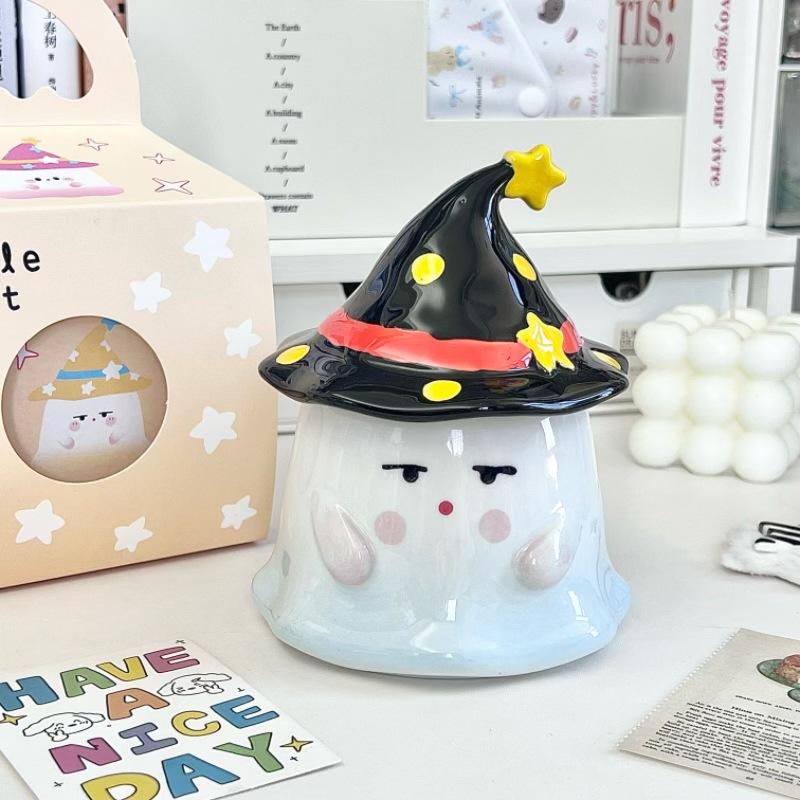 High-value Bizarre Birthday Gift Christmas Ceramic Mug with Lid Spoon Girls' Souvenir Gift Box