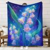 1 Stück weiche verträumte florale Flanelldecke | Hochauflösender Digitaldruck, Ganzjahres-, Weich und atmungsaktiv, Polyester