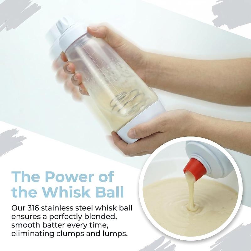 Silicone Squeeze Pancake Mix Dispenser Kitchen Pancake Batter Dispenser Bottle for Waffle Cupcakes Muffins Crepes Qatayef