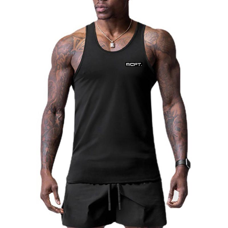 Men's Thin Summer Fitness Trackless Bottom Vest Comfortable and Cool Sweatshirt