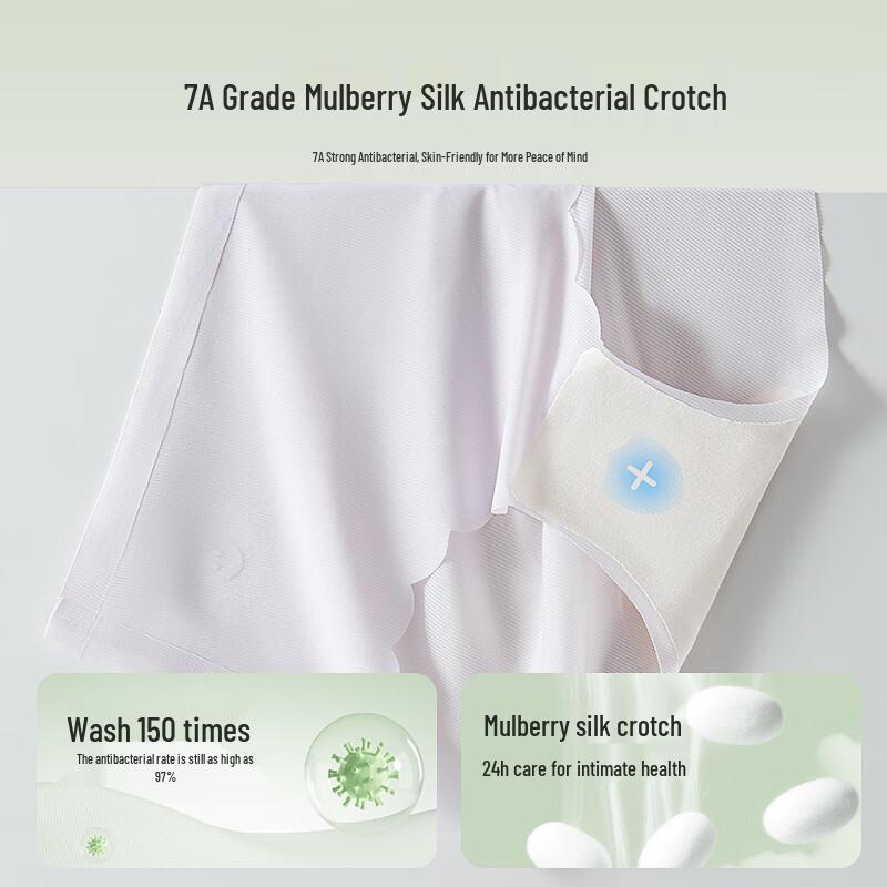 Women's Ice Silk Seamless Mid-High Waist Briefs