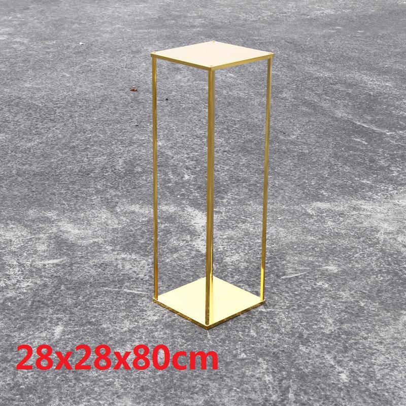 Geometric Square Frame Flower Stand for Weddings - Wrought Iron Artificial Flower Decor