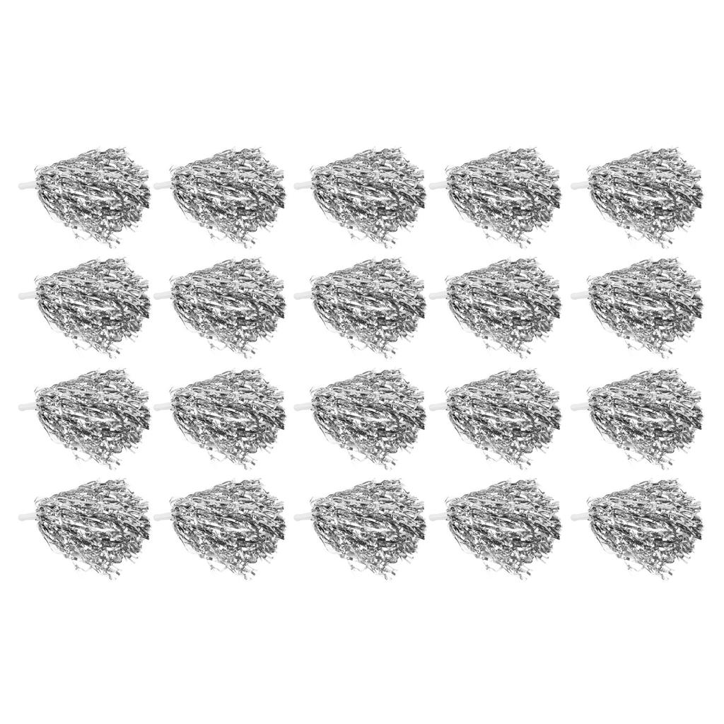 20Pcs Che Ing Squad Hand 3.3in Handle Pure Color PET Che Ing Pompoms for Sports Party Stage Show