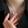 PANJBJ 925 Sterling Silver Line Necklace for Women Girl Fashion Concise Individuality Jewelry Birthday Gift Dropshipping