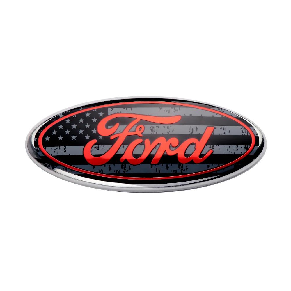 QZKW1 Replace Type Car Rear Trunk Badges Lid Emblem Front Rear Logo For Ford Fiesta Mondeo Fusion Explorer Escape Shelby Edge Kuga