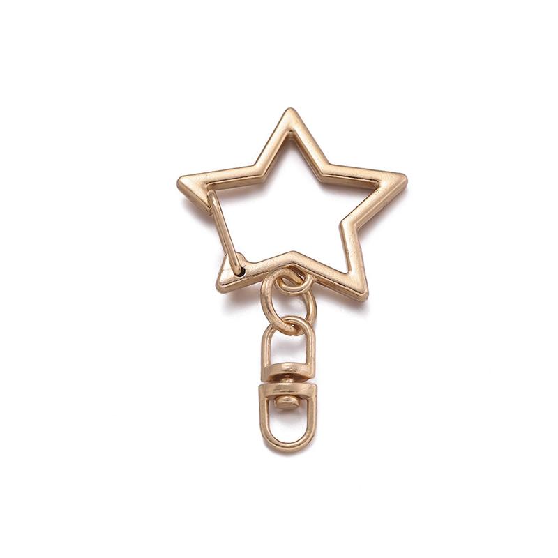 20 ks Klip na klíče ve tvaru hvězdy s pružinovým uzávěrem a řetízkem, závěsná přezka, otevřený spojovací kroužek a kovová otočná karabina pro DIY výrobu šperků