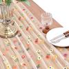 Champagne Embroidery Daisy Spring Summer Table Runner Florals Seasonal Easter Tulle Table Runner Holiday Kitchen Dining Table