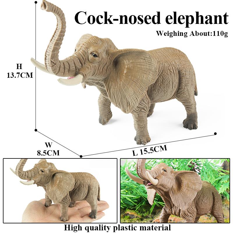 Oenux Wild Animal Lion Tiger Bear Wolf Rhinoceros Cheetah Antelope Hippo Elephant Zebra Model Action Figures Kids Toy Cute Gift