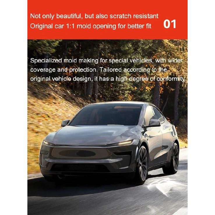 For Tesla Model Y Juniper Headlight Film Clear / Smoked Black TPU Invisible Film For New Model Y 2025 Tail Light Protective Film