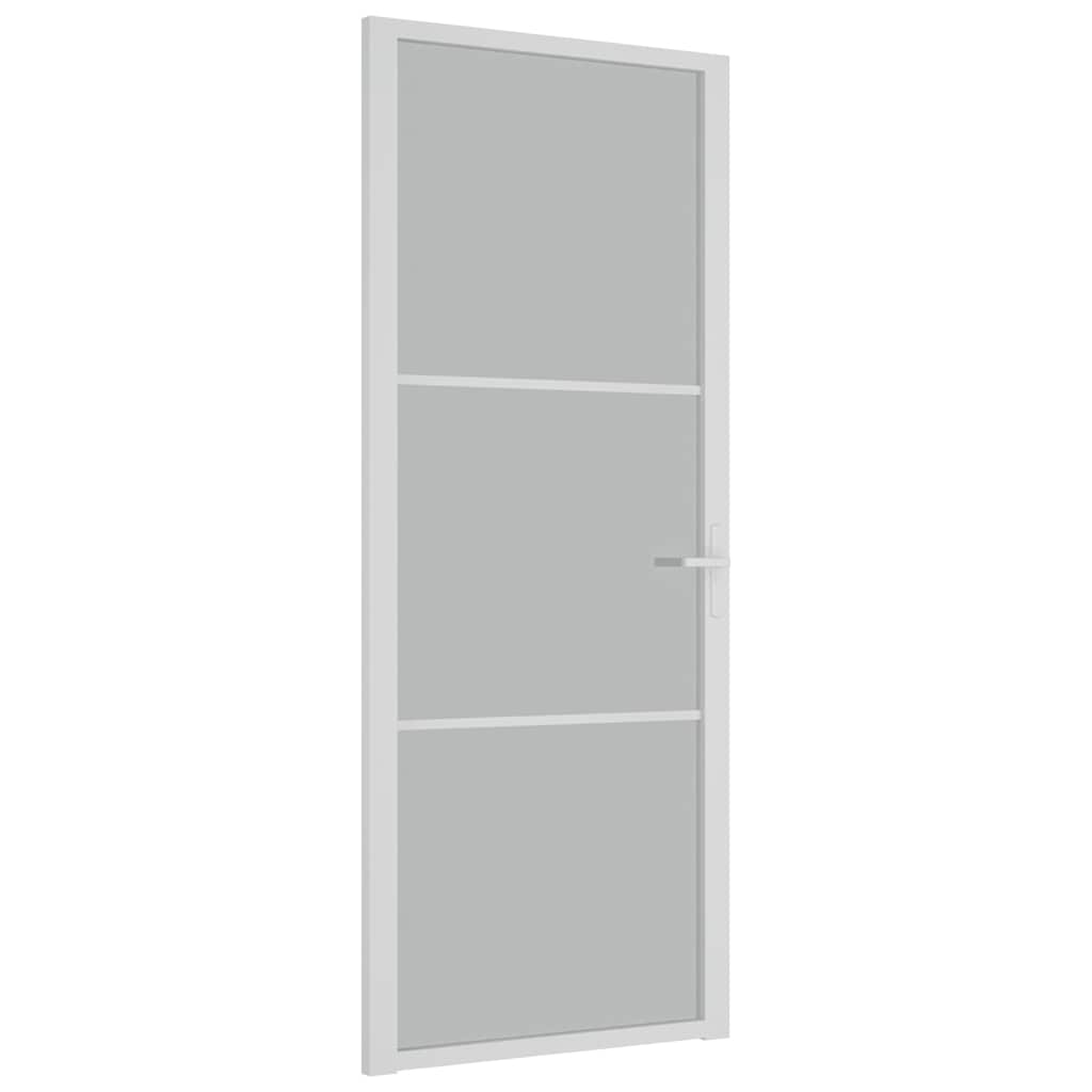 Vidaxl Interior Door, 83X201.5 Cm, White, Frosted Glass and Aluminum