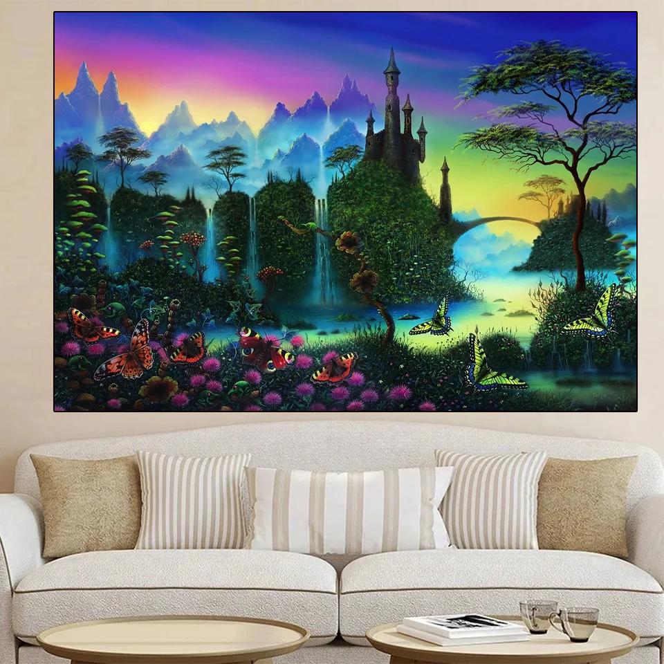 DIY 5D Diamant Malerei Traum Landschaft Neue Produkt 2024 Voll eingelegte Landschaft Malerei Diamant Stickerei Große Größe Spezielle