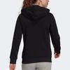 adidas Side Stripe Sports Knit Fleece-Lined Hooded Jacket Women Outerwear Black GM5567