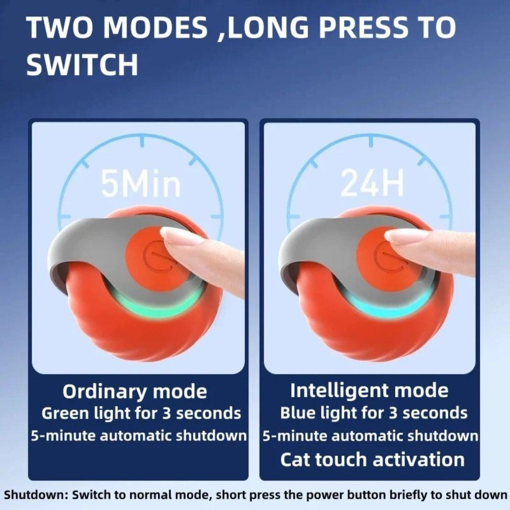 Gravity Sensor Cat Interactive Ball Automatic Moving Smart Pet Toy Ball with Faux Tail Silicone Jumping Rolling Ball Self Hi