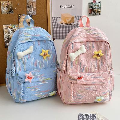 Backpack High Value Schoolbag Student Ins Cute Large Capacity Soft Girl Girl Light Burden Reduction Junior High School Backpack
