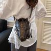 Women's bag  new medieval retro style shoulder bag personality funny horse head trend messenger cylinder bag