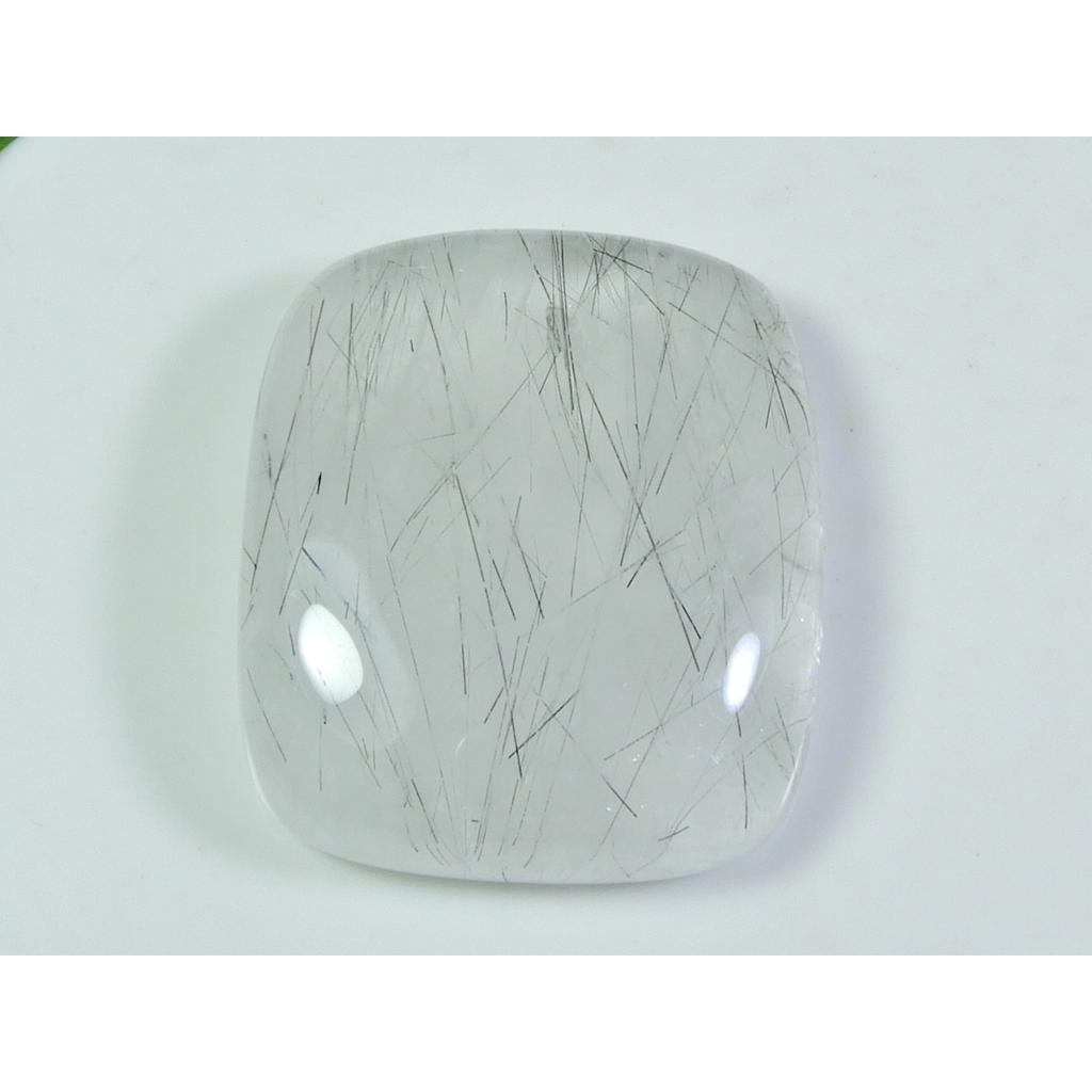 Natural Black Neddle Rutile Quartz Cushion Cabochon Loose Gemstone 27X31X8MM SK-519