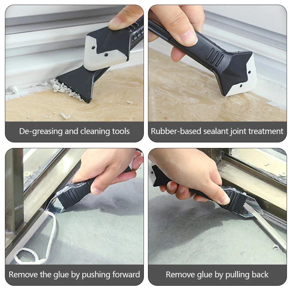 5Pcs/set Silicone Car Scraper Sealant Smooth Remover Tool Set Caulking Finisher Smooth Grout Kit Floor Mould Removal Hand Tools