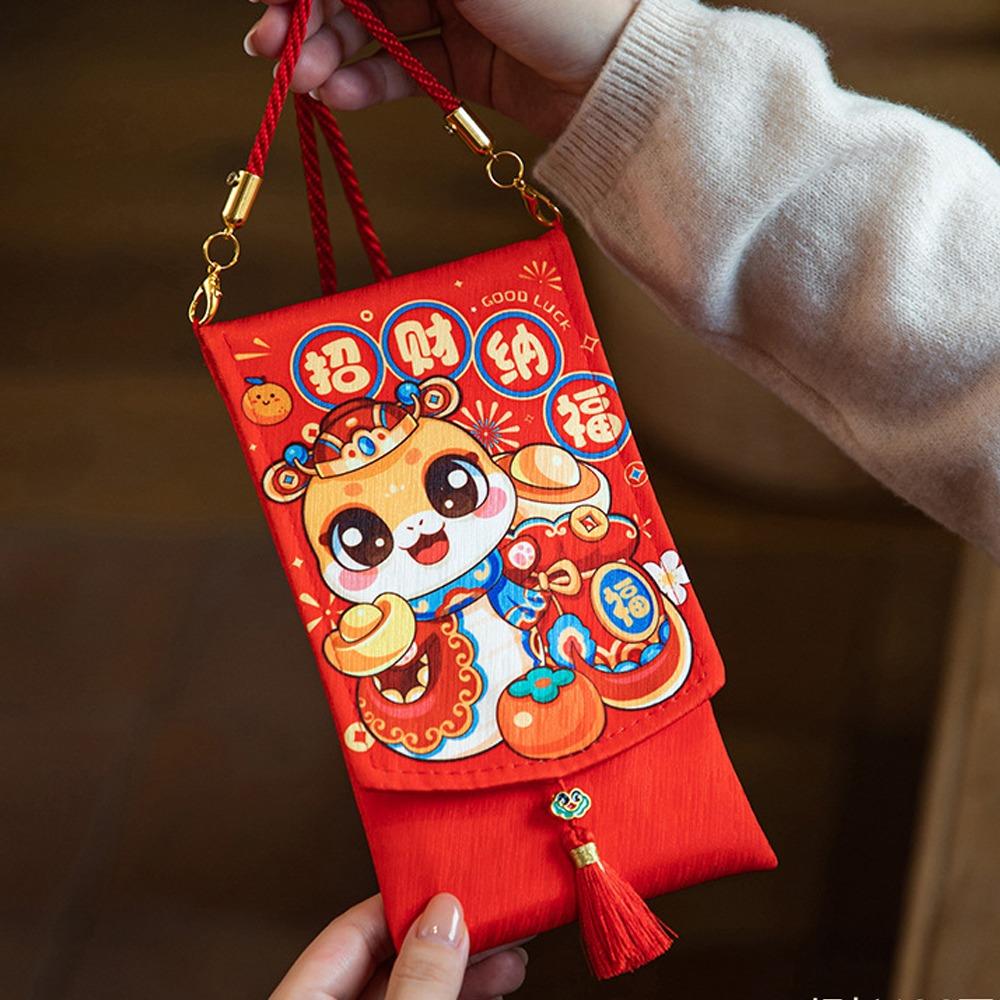 Chinese New Year Lucky Envelopes Traditional Money Packing Bag 2025 Snake Year Red Envelopes  Bonus