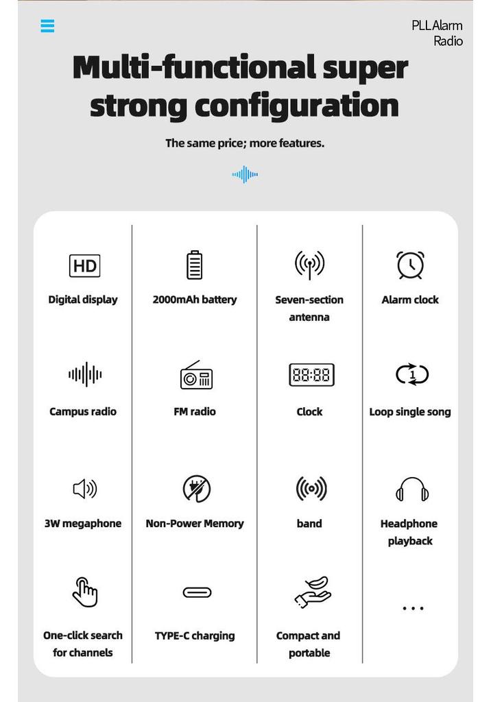 High-Quality All-Band Portable Radio for Home and Elderly (2025 Model)