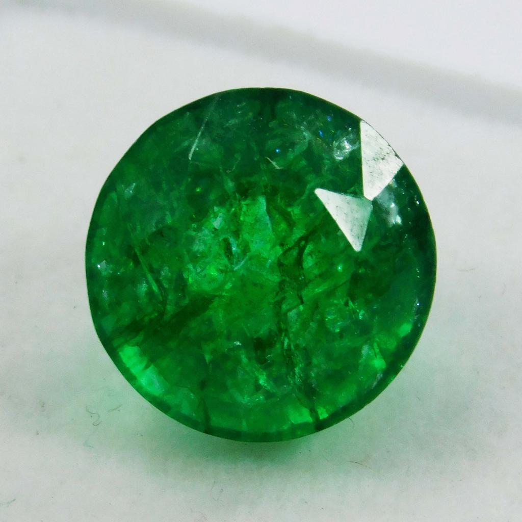 8.23 Ct Natural Colombian Emerald Round Cut Green CERTIFIED Loose Gemstone A-6210
