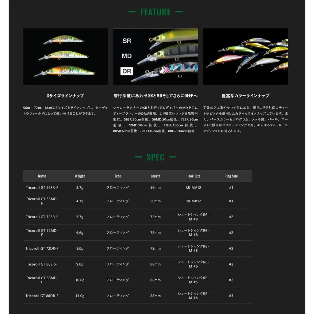 [JACKALL] Timon Tricolore GT 88SR-F Trout Minnow Nagara Ayu Sakanobori