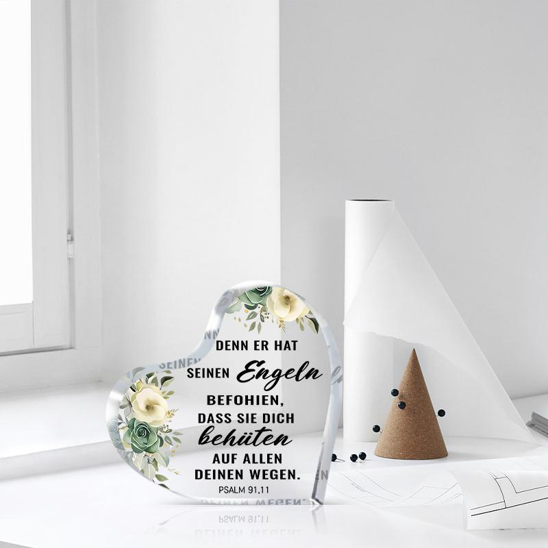 2D Flat, Bible Verse Acrylic Christian Gift Desktop Decor Plaque, Home Decor Plaque Hanging Wall Art Decorative Garden Decoration for Room Door Signs