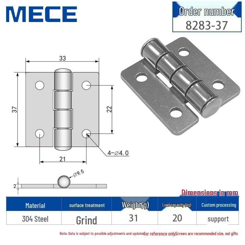 Thickened Stainless Steel Small Hinge for Folding Cabinet, Window, or Wooden Box with Lotus Leaf Design.