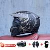 Full Face Motorcycle Helmet With Detachable Bluetooth Module ABS Shell Unisex All Season Retro Style