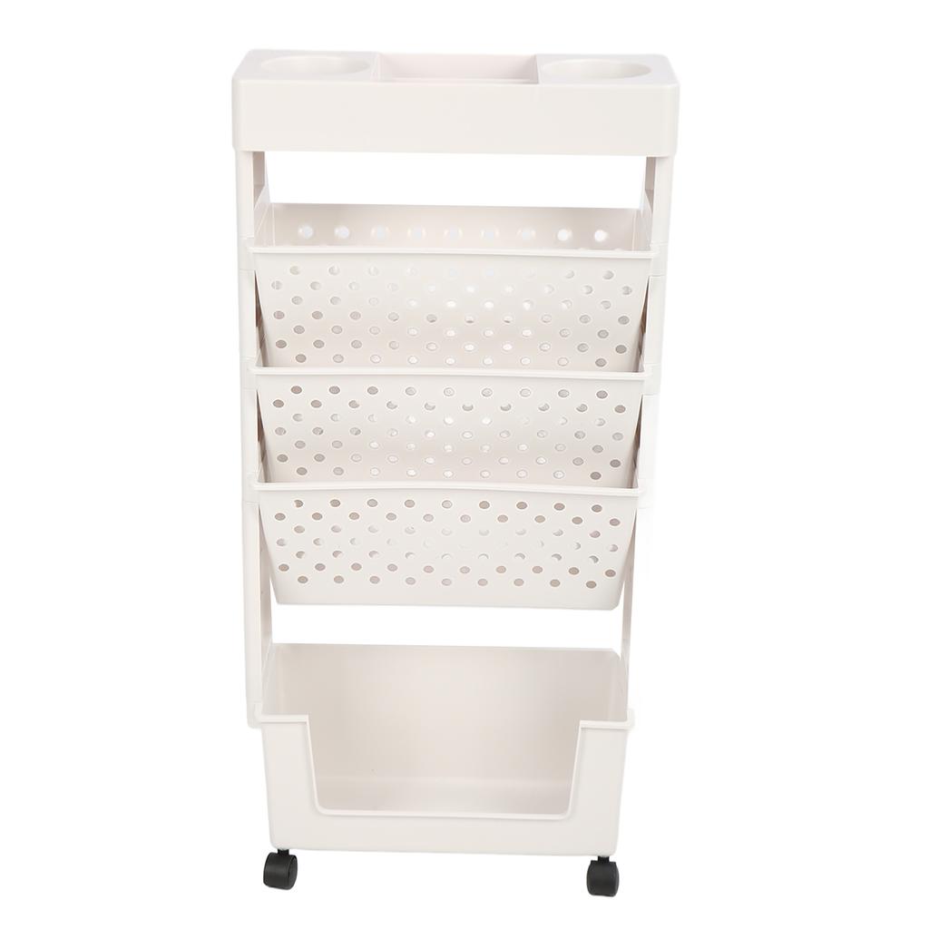 5 Tier Movable Bookshelf Removable Bookcase Rotatable Multilayer Mobile Bookshelf for Bedroom Dormit