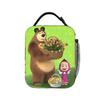 Charming Comic M-Masha Plus Bear Heat-keeping Meal Tote High Capacity Lunch Container Thermal Bag Tote Lunch Box Beach  Open-air