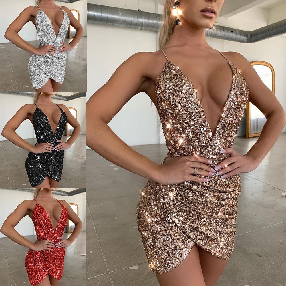 Product V neck Brace Sleeveless Short Sexy Slimming Slim Fit Dress Night Club main image 1