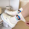 Dachshund Puppy Cute Socks Girls Season Preppy Illustration Cartoon Stripes Preppy Summer Stockings