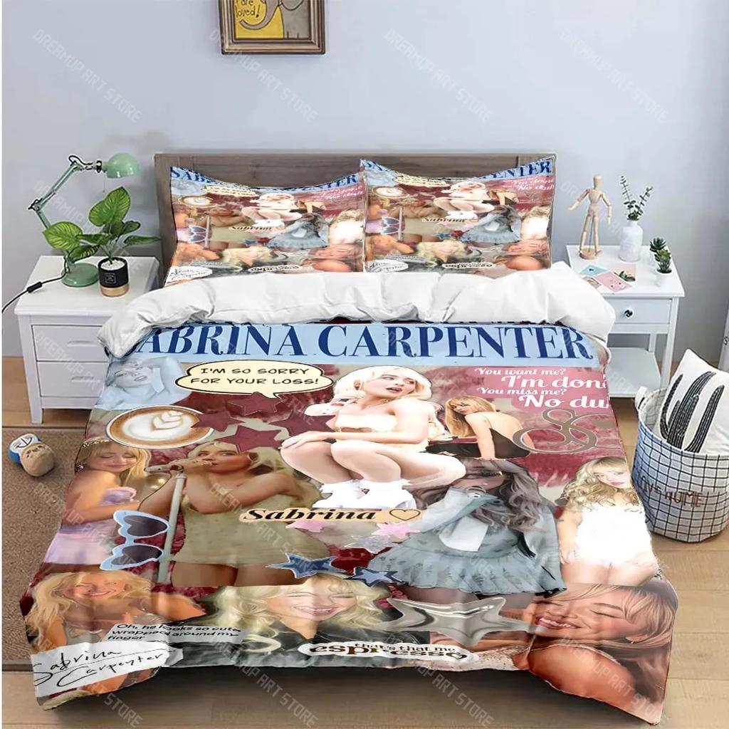 3D Print Hot Pop Female Singer S-Sabrina Bedding Sets Bed Supplies Set Duvet Cover Bed Comforter Set Bedding Set Luxury Gift