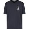 Ss25 Solid Color Round Neck Embroidered Seahorse Short Sleeve T-Shirt Men T-Shirt Navy-Blue EM001031-AF12926-UB118
