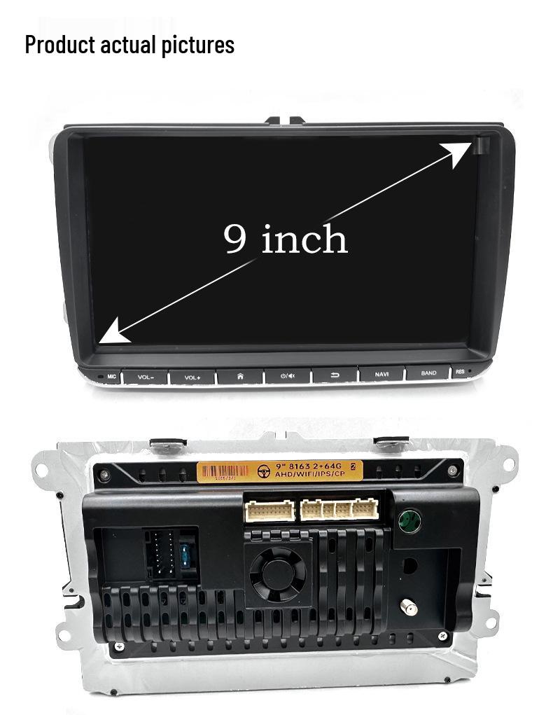 9-inch Android Car MP5 Player for Volkswagen with GPS, CarPlay, and Bluetooth.