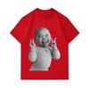 Herren 100% Baumwolle Kurzarm O-Ausschnitt T-Shirt, Lustiges lächelndes Baby Zunge rausstreckende Geste Aufdruck Lässig Weich Atmungsaktiv Sommer Streetwear Grafik T-Shirt f