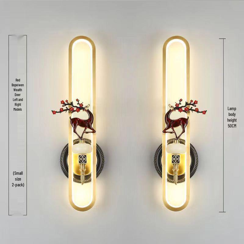 Chinese Cloisonné Enamel Brass Wall Lamp - Minimalist Bedside, Stair, Corridor & Living Room Light
