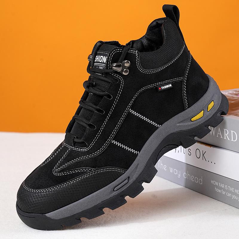 

Winter Fashion Casual Men s High-top Cotton Shoes Keep Warm Platform Shoes for Men New Designer Snow Boots Platform Sneakers Men 38 чёрный